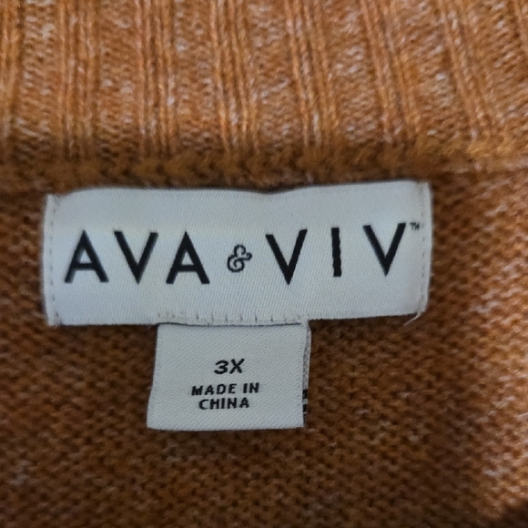 Women's Ava & Viv Tan Knit Sweater - Picture 3 of 5